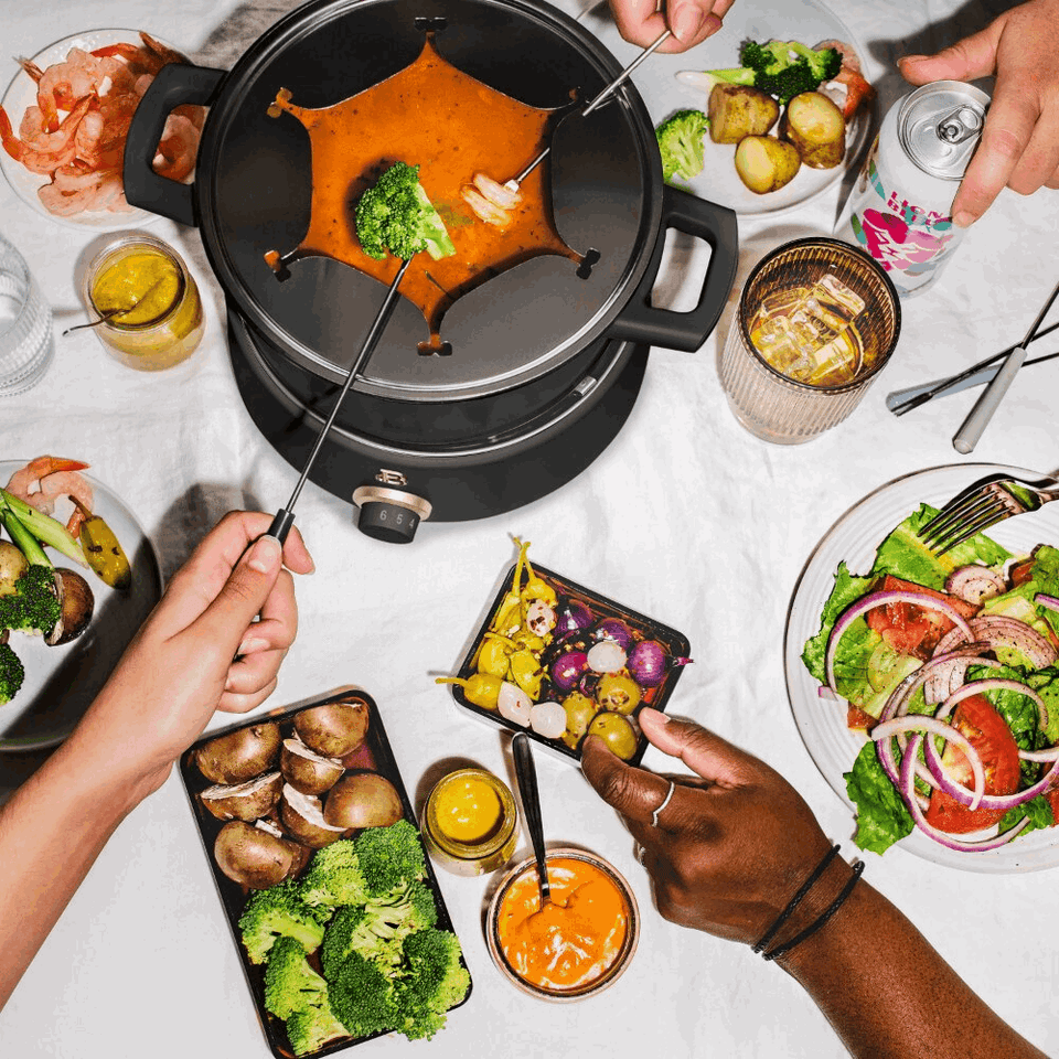 Electric Fondue Set with Bonus 2QT Ceramic Pot - Culinarywellbeing