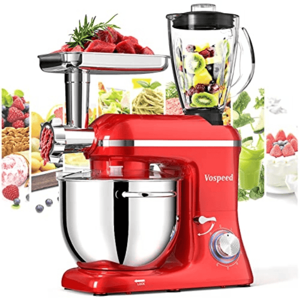 TheWellBeing™ 5-in-1 Stand Mixer - 850W Tilt-Head Electric Mixer with 7.5 QT Stainless Steel Bowl and Meat Grinder - Culinarywellbeing