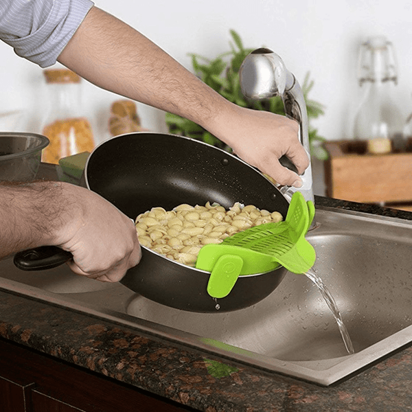 Universal Silicone Clip-on Pan Pot Strainer Anti-spill Pasta Pot Strainer Food Grade Rice Fruit Colander Strainer - Culinarywellbeing