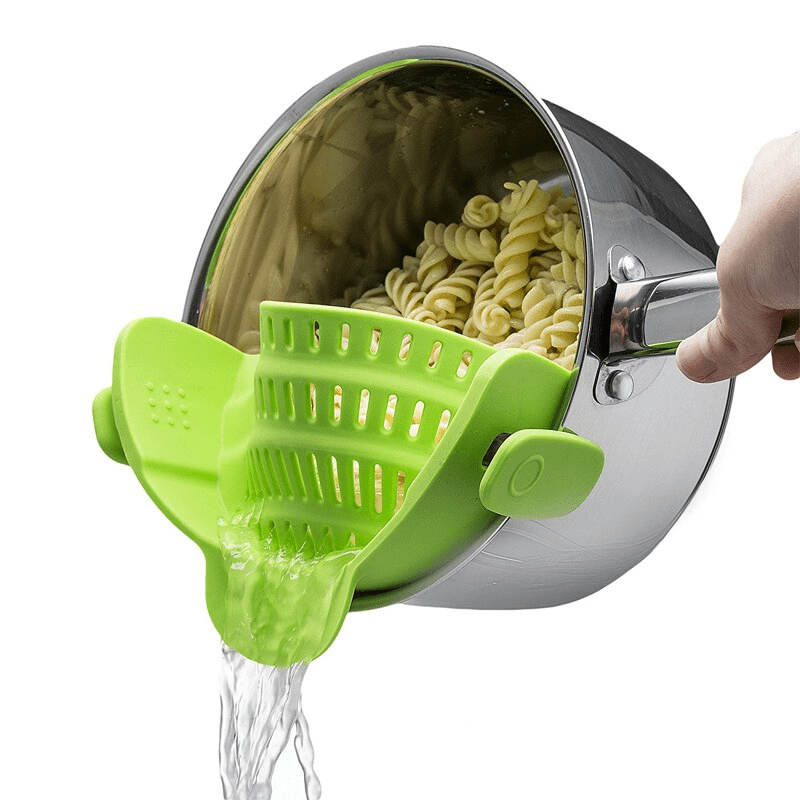 Universal Silicone Clip-on Pan Pot Strainer Anti-spill Pasta Pot Strainer Food Grade Rice Fruit Colander Strainer - Culinarywellbeing