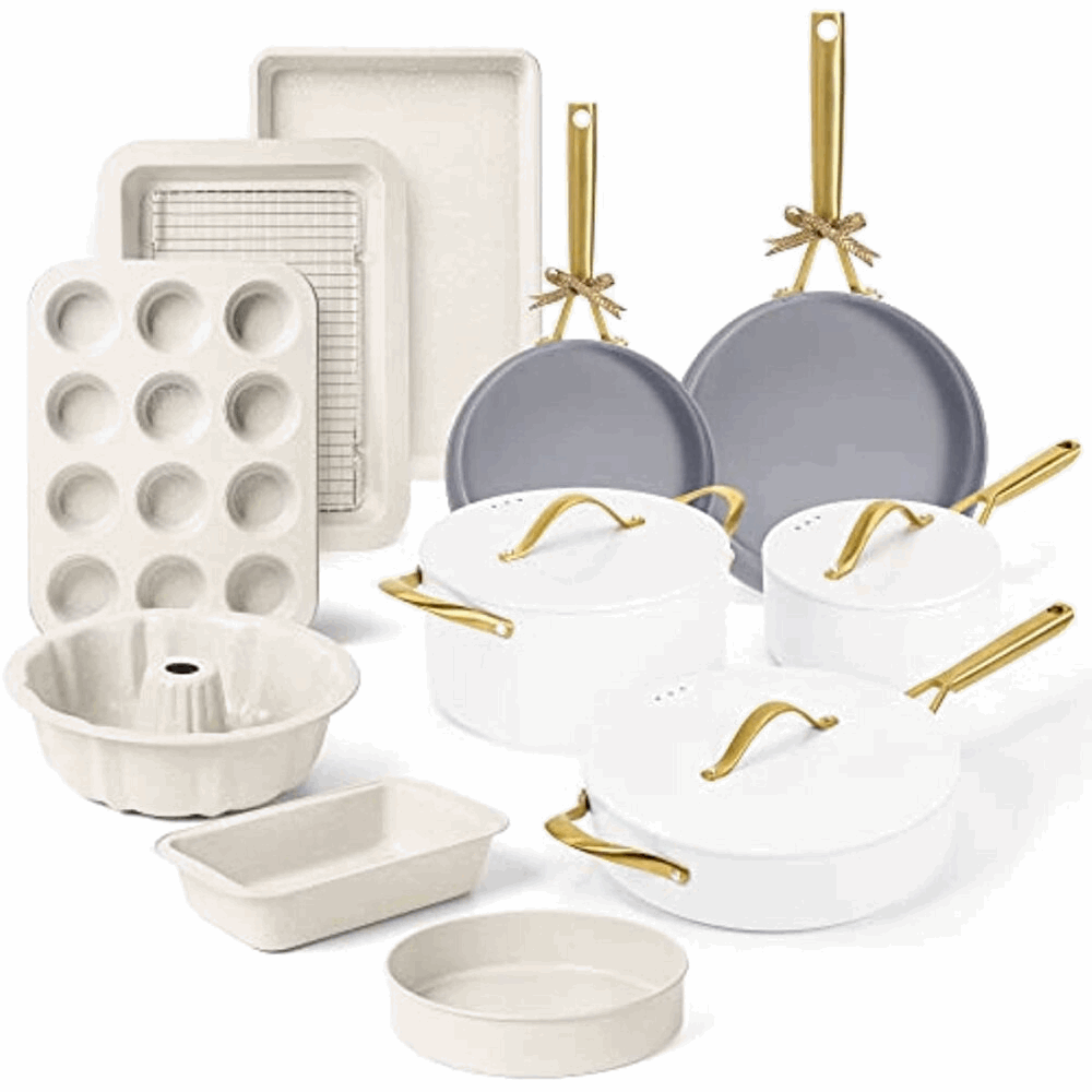 Ceramic Nonstick Cookware Set Pots Pans Bakeware.Induction Ready - Culinarywellbeing