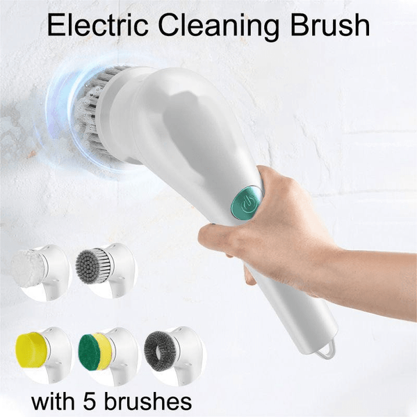 TheWellBeing™5-in-1 Electric Cleaning Brush Multifunctional Wireless Brush Window Cleaner Bathroom Bathtub Toilet Brush Kitchen Cleaning Tool - Culinarywellbeing