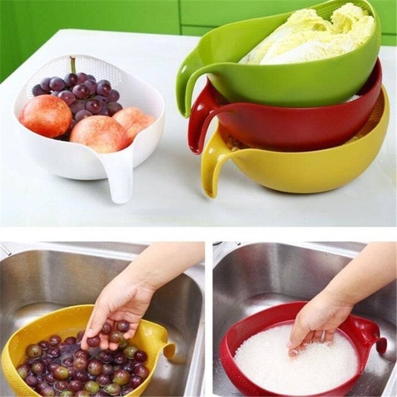 Rice Washer Quinoa Strainer Cleaning Veggie Fruit Kitchen Tools with Handle Newest - Culinarywellbeing