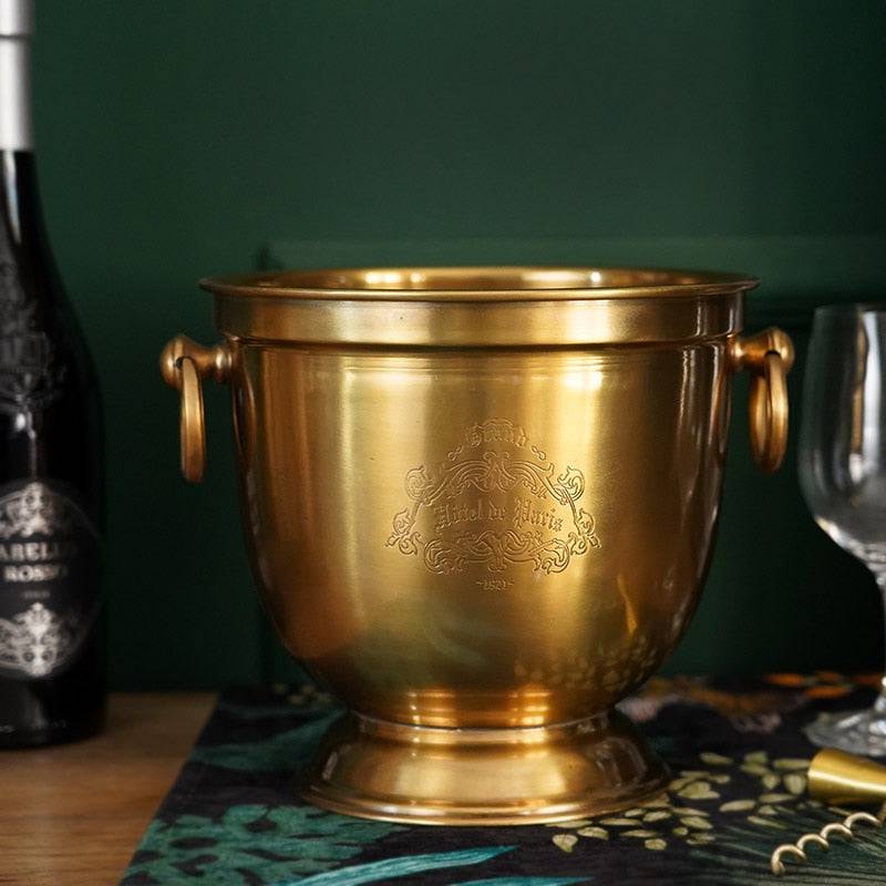 TheWellBeing™Brass Thickened Wine Champagne Ice Bucket Luxury Vintage Made in TOKYOTheWellBeing1TheWellBeing™Brass Thickened Wine Champagne Ice Bucket Luxury Vintage Bar Restaurant Iced Wine Set Flower WareCulinaryWellBeing