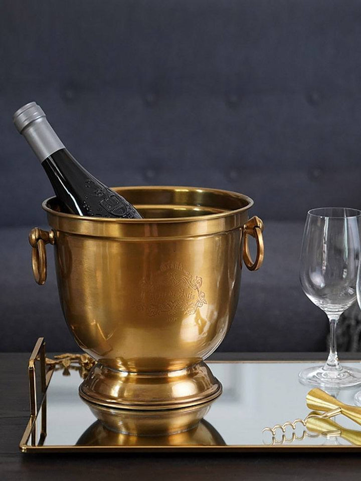 TheWellBeing™Brass Thickened Wine Champagne Ice Bucket Luxury Vintage Made in TOKYOTheWellBeing1TheWellBeing™Brass Thickened Wine Champagne Ice Bucket Luxury Vintage Bar Restaurant Iced Wine Set Flower WareCulinaryWellBeing