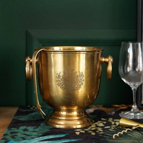 TheWellBeing™Brass Thickened Wine Champagne Ice Bucket Luxury Vintage Made in TOKYOTheWellBeing1TheWellBeing™Brass Thickened Wine Champagne Ice Bucket Luxury Vintage Bar Restaurant Iced Wine Set Flower WareCulinaryWellBeing