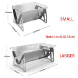 Multifunction portable folding BBQ grill with small and larger sizes, made of stainless steel, ideal for camping and easy to carry.