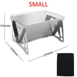 Multifunction Portable Folding BBQ Grill, stainless steel, compact design, small size, easy to carry.