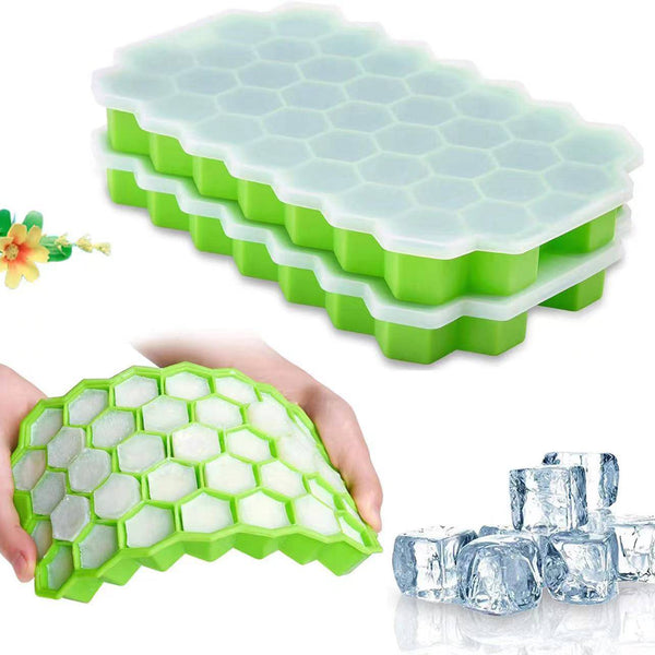 Ice Cube Maker Reusable Trays Silicone with Removable Lids - Culinarywellbeing