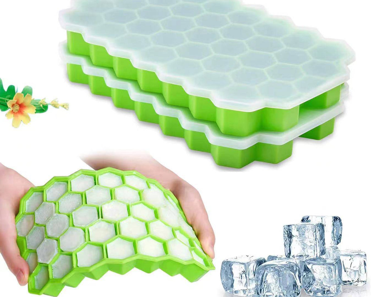 Ice Cube Maker Reusable Trays Silicone with Removable Lids - Culinarywellbeing