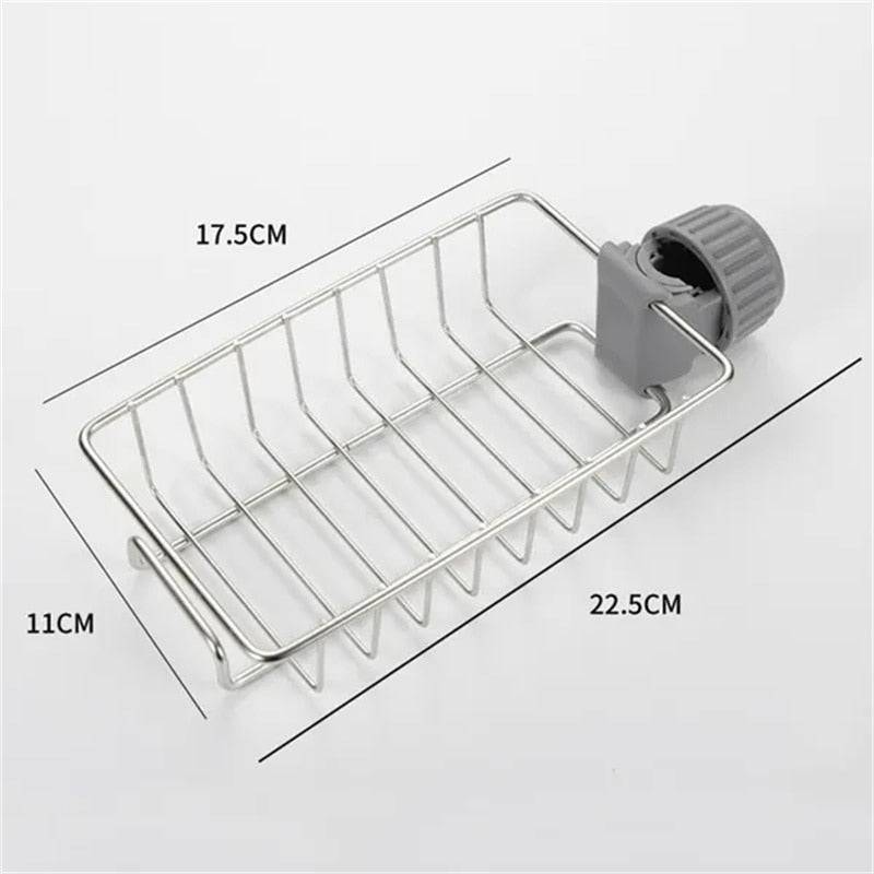 Stainless Steel Sink Drain Rack Sponge Storage Faucet Holder Soap DraiPremium Stainless Steel Materials classic shape, stylish and beautiful, multi-purpose, can be used in kitchens, bathrooms and other scenes, can be recycled, easy to TheWellBeing1Stainless Steel Sink Drain Rack Sponge Storage Faucet Holder Soap Drainer Towel Rack Shelf OrganizerCulinaryWellBeing