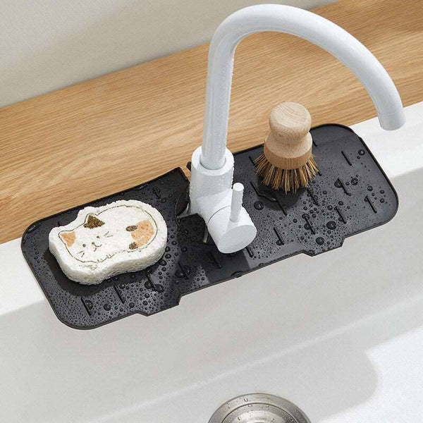 Faucet Mat Kitchen Sink Silicone Splash Pad Drainage Waterstop - Culinarywellbeing