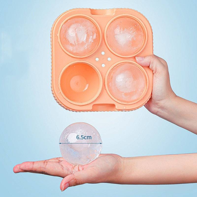 Silicone Ice Ball Maker Large 6.5cm 3D Big Round Sphere High Balls Ice Shape Cube Mold Tray for Whiskey Cocktail Bar Tools - Culinarywellbeing