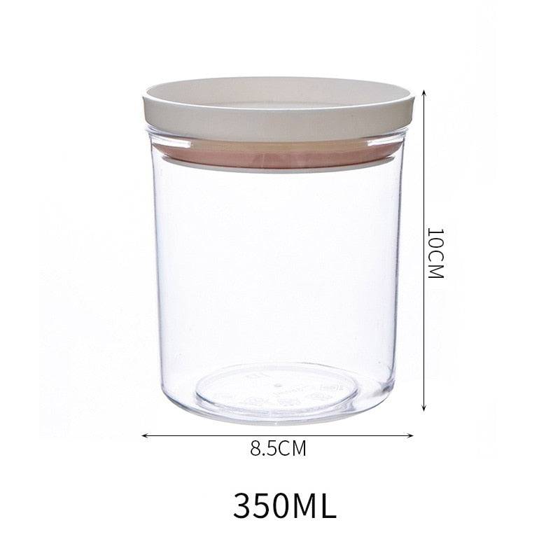 Transparent sealed ring bottle, 350ml capacity, kitchen storage box, food canister.