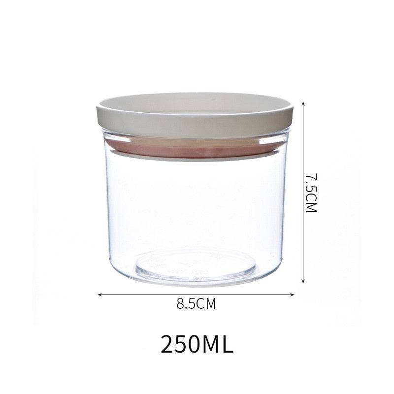 250ml Sealed Ring Bottle Kitchen Storage Box, Transparent Food Canister, Clear Container