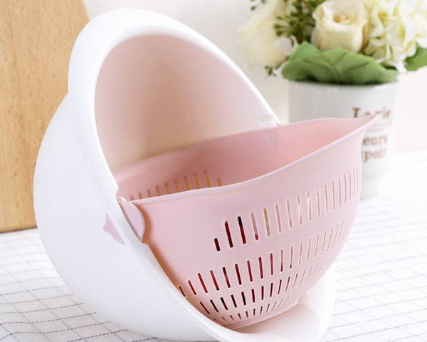 Silicone Double Drain Basket Bowl Washing Storage Basket Colander Tool - Culinarywellbeing