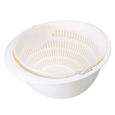 Silicone Double Drain Basket Bowl Washing Storage Basket Colander Tool - Culinarywellbeing