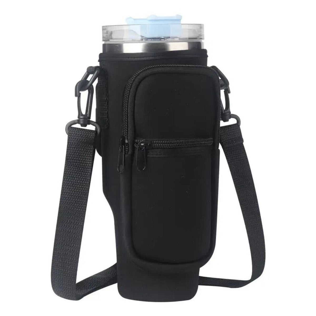 Water Bottle Holder with Strap & Pockets for Stanley Cup Accessories - 40oz Quencher Tumbler Carrier Bag - Culinarywellbeing