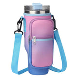 Water Bottle Holder with Strap & Pockets for Stanley Cup Accessories - 40oz Quencher Tumbler Carrier Bag - Culinarywellbeing