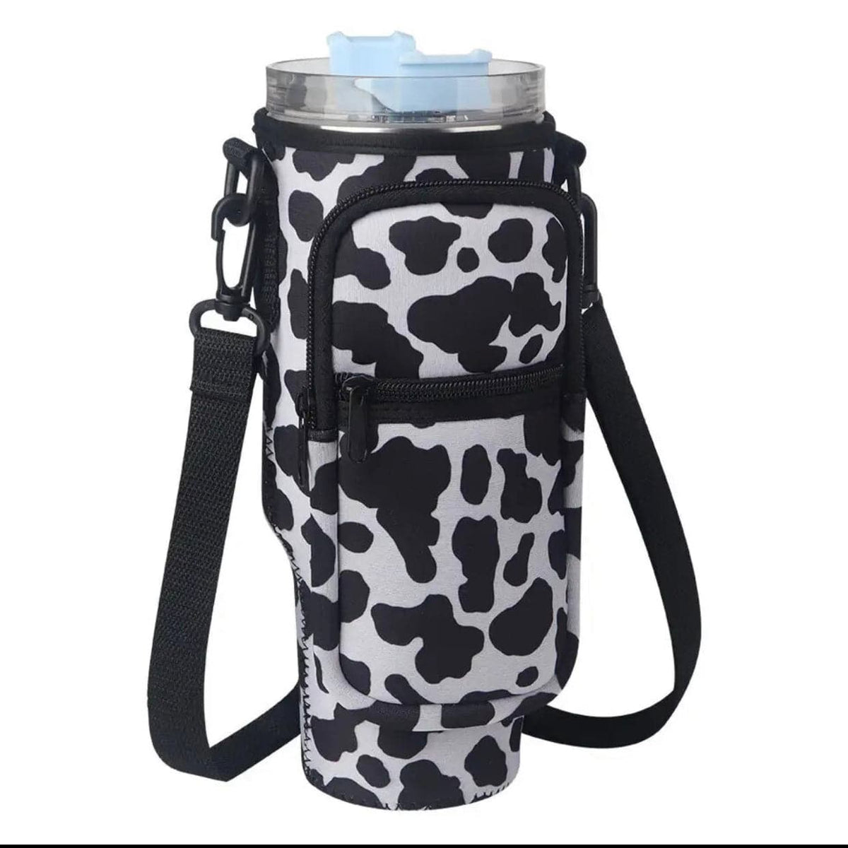 Water Bottle Holder with Strap & Pockets for Stanley Cup Accessories - 40oz Quencher Tumbler Carrier Bag - Culinarywellbeing