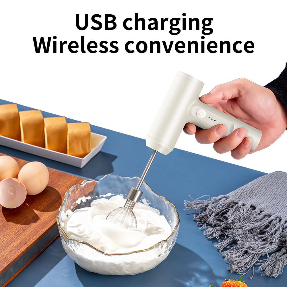 Wireless Electric Food Mixer Portable 3 Speeds Egg Beater Baking Dough Cake Cream Mixer Kitchen Tools - Culinarywellbeing