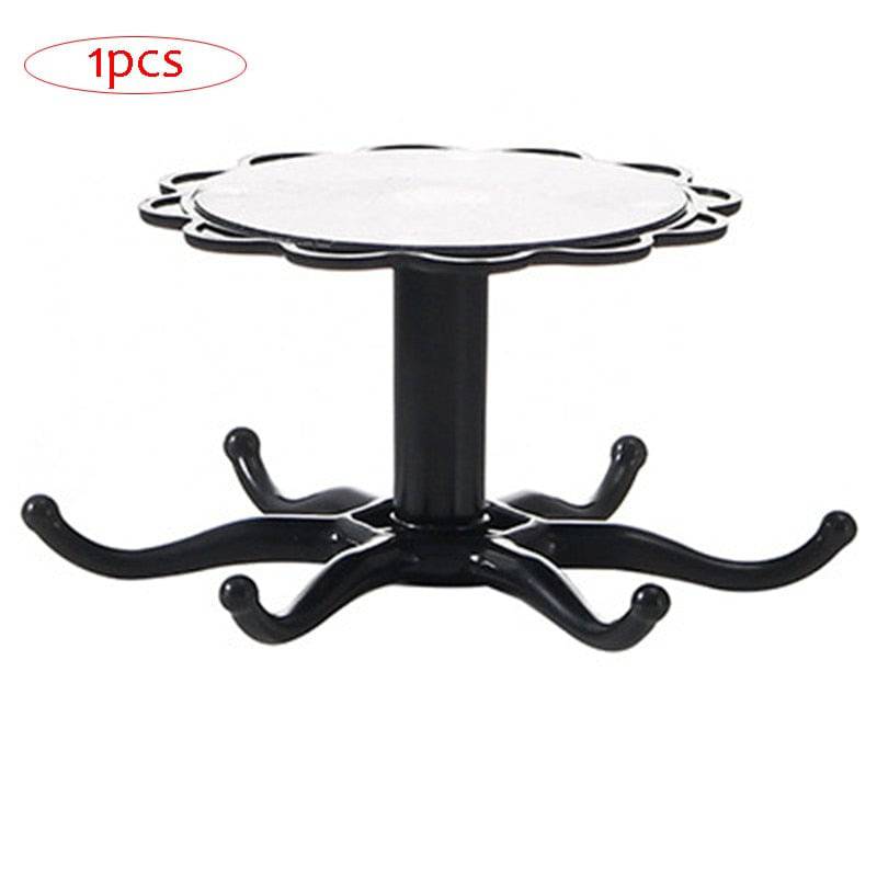 Rotatable kitchen organizer hook for compact cabinet storage, nail-free installation.