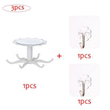 Kitchen OrCabinet Organizer Hook, nail-free storage rack, 360-degree rotation, self-adhesive installation.