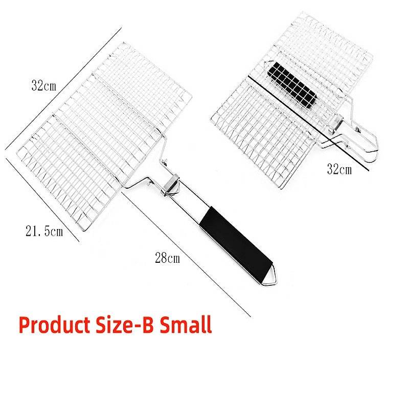 Stainless Steel Removable Folding Portable Grill Net  BBQ ToolsSpecification:
Material: 304 Stainless steel(Food grade material, FDA/LFGB/DGCCRF Certification)
Package includes: 1 pcs Grill meshTheWellBeing1Stainless Steel Removable Folding Portable Grill Net BBQ ToolsCulinaryWellBeing