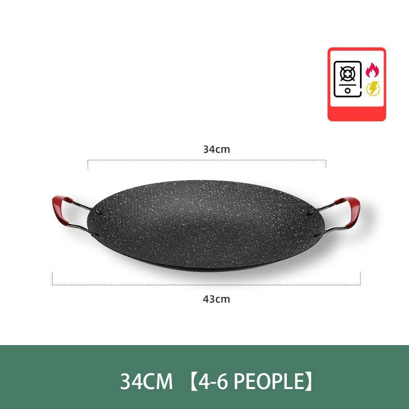 Grill Pan Korean Round Non-Stick Barbecue Plate Frying Pan - Culinarywellbeing