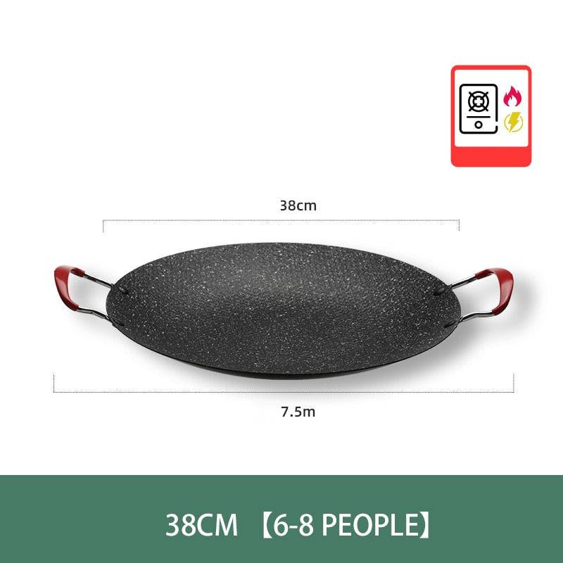 Grill Pan Korean Round Non-Stick Barbecue Plate Frying Pan - Culinarywellbeing