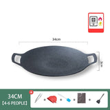 Grill Pan Korean Round Non-Stick Barbecue Plate Frying Pan - Culinarywellbeing