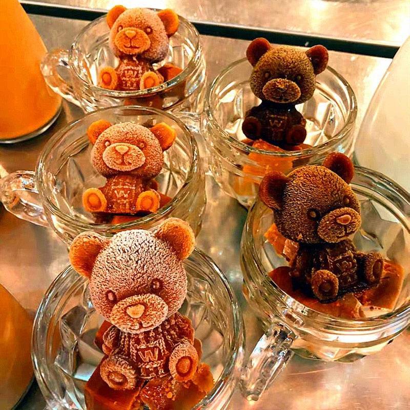 Silicone Ice Cube Mold Ice Cube Maker Cute Bear Mold Ice Cream Coffee Cold Drink DIY Ice Cream Tools Chocolate Maker Tool - Culinarywellbeing