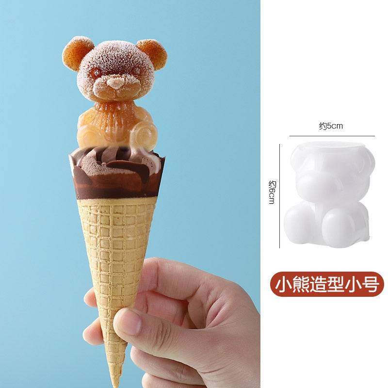 Silicone Ice Cube Mold Ice Cube Maker Cute Bear Mold Ice Cream Coffee Cold Drink DIY Ice Cream Tools Chocolate Maker Tool - Culinarywellbeing