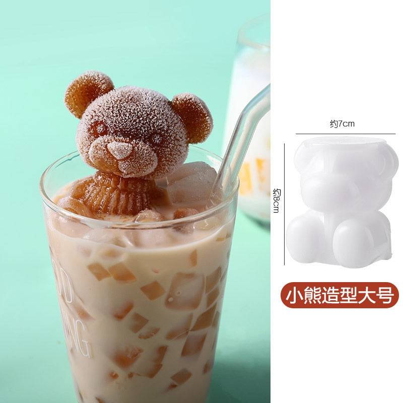 Silicone Ice Cube Mold Ice Cube Maker Cute Bear Mold Ice Cream Coffee Cold Drink DIY Ice Cream Tools Chocolate Maker Tool - Culinarywellbeing