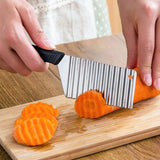 Stainless Steel Potato Chip Slicer Dough Vegetable Fruit Crinkle Wavy Kitchen Knife Cutter Chopper French Fry Maker Tools Gadget - Culinarywellbeing