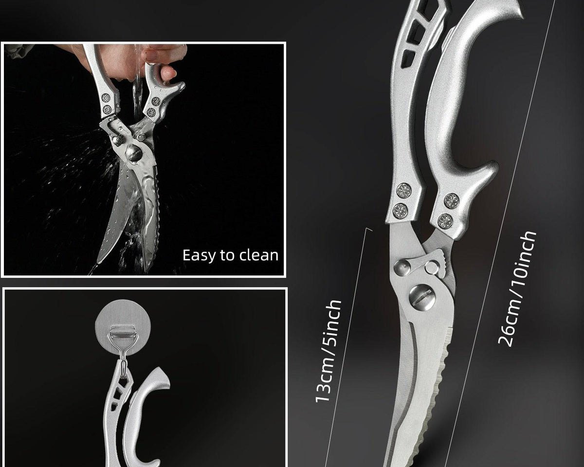 Scissors Chicken Bone Kitchen Shears,Duck Fish Cutter 4Cr Stainless StAbout this item


Two pattern lock designs can support your heavy-duty scissors under different conditions. In the locked mode, safety is maximized to prevent accideTheWellBeing1Scissors Chicken Bone Kitchen Shears,Duck Fish Cutter 4Cr Stainless Steel Fish Scissors Scale Clean Cook Scissors KnifeCulinaryWellBeing