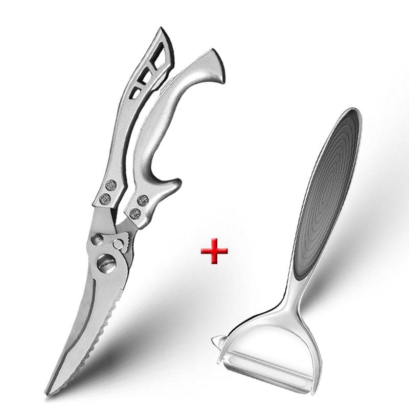 Scissors Chicken Bone Kitchen Shears,Duck Fish Cutter 4Cr Stainless StAbout this item


Two pattern lock designs can support your heavy-duty scissors under different conditions. In the locked mode, safety is maximized to prevent accideTheWellBeing1Scissors Chicken Bone Kitchen Shears,Duck Fish Cutter 4Cr Stainless Steel Fish Scissors Scale Clean Cook Scissors KnifeCulinaryWellBeing