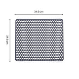 Silicone kitchen sink protector mat, 34.5x34.5 cm, heat resistant.