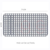 Silicone kitchen sink protector mat, heat-resistant, suitable for stainless steel sinks, 34x29cm.