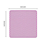 Silicone kitchen sink mat protector, heat-resistant, 34x29 cm for stainless steel sinks.