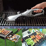 Barbecue grill steam cleaning brush for outdoor BBQ cleaning.