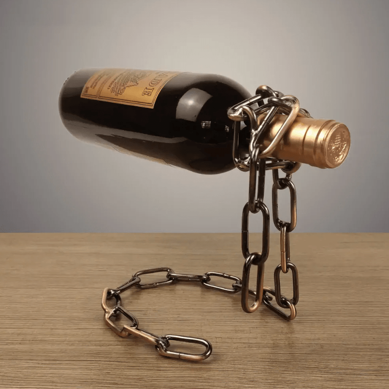 Chain Wine Holder - Stylish & Gravity-Defying Wine Bottle Display- Culinarywellbeing