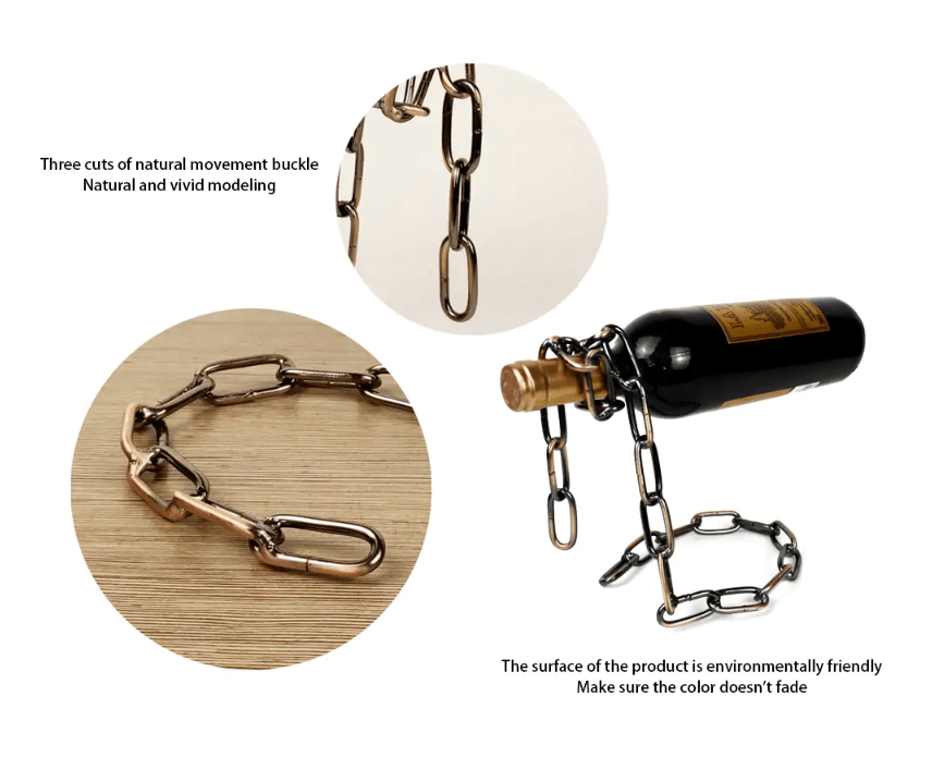 Chain Wine Holder - Stylish & Gravity-Defying Wine Bottle Display - Culinarywellbeing