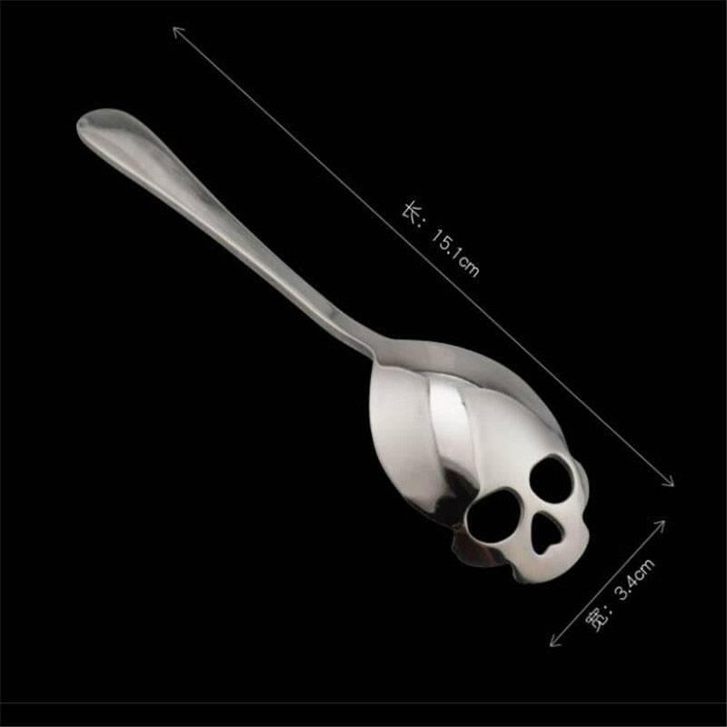 Spoon Stainless Steel coffee Scoop Skull shape Dessert Food Grade Ice Cream Candy Tea Spoon