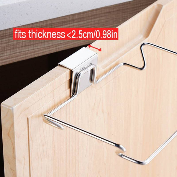 Trash Rack Cabinet Door Garbage Bags Holder Stainless Steel Closet Garbage Storage Holder - Culinarywellbeing