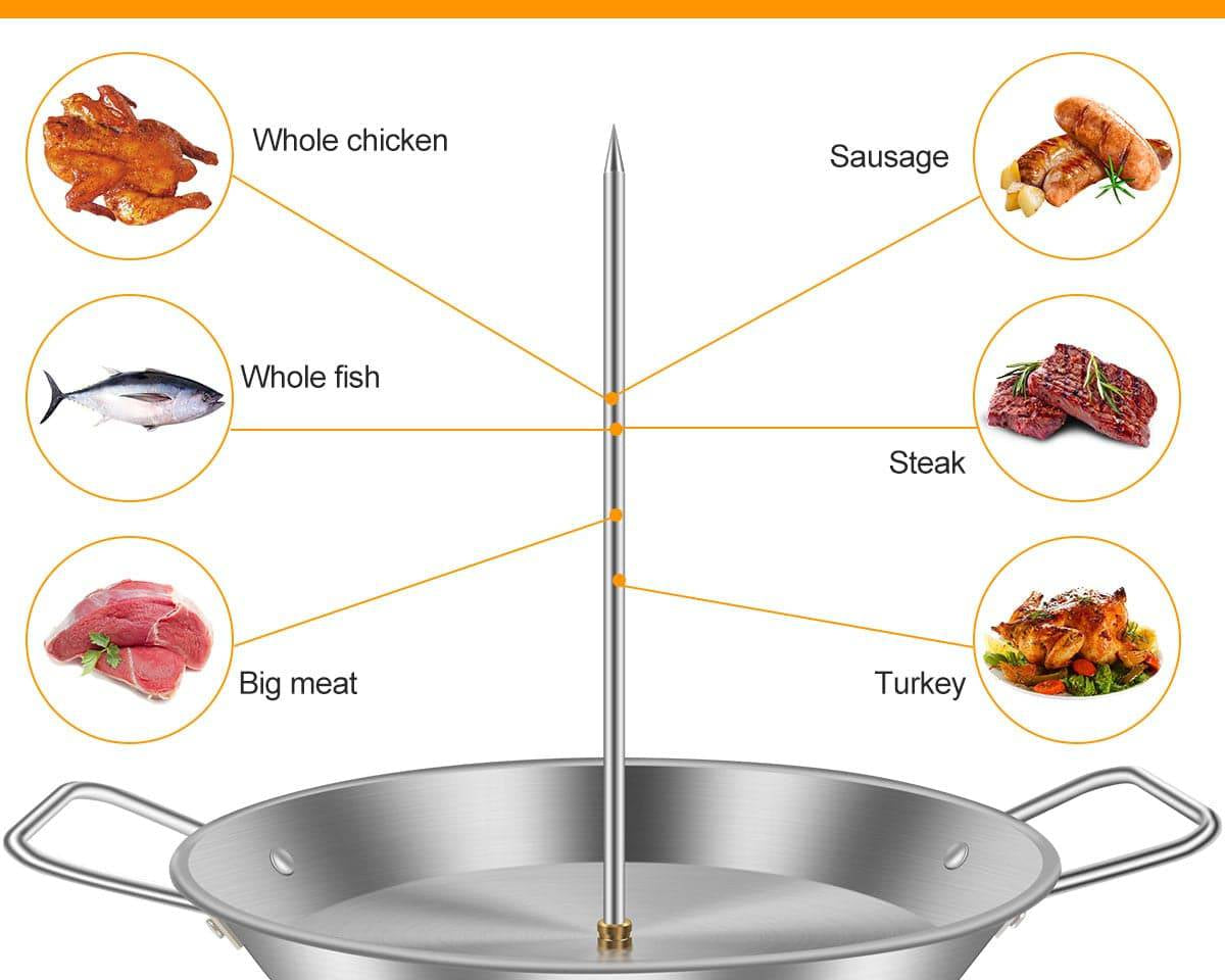 Vertical Skewer Barbecue Spike Poultry Hanger Roasting Meat Spit Skewer Brazilian Spikes BBQ Stand Grilling Rack with Handle - Culinarywellbeing