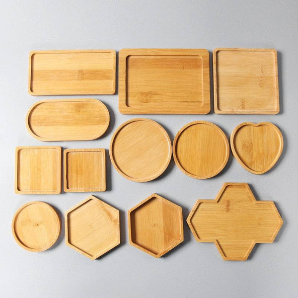 Multi-functional Bamboo Tray Wood Saucer Flower Pot Tray Cup Pad Coaster Plate Creative Coaster Coffee Cup Mat - Culinarywellbeing