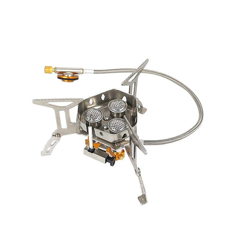 Outdoor Portable Three Head Stove Camping Windproof Stove Camping Picnic Burner Outdoor Foldable Gas Stove - Culinarywellbeing