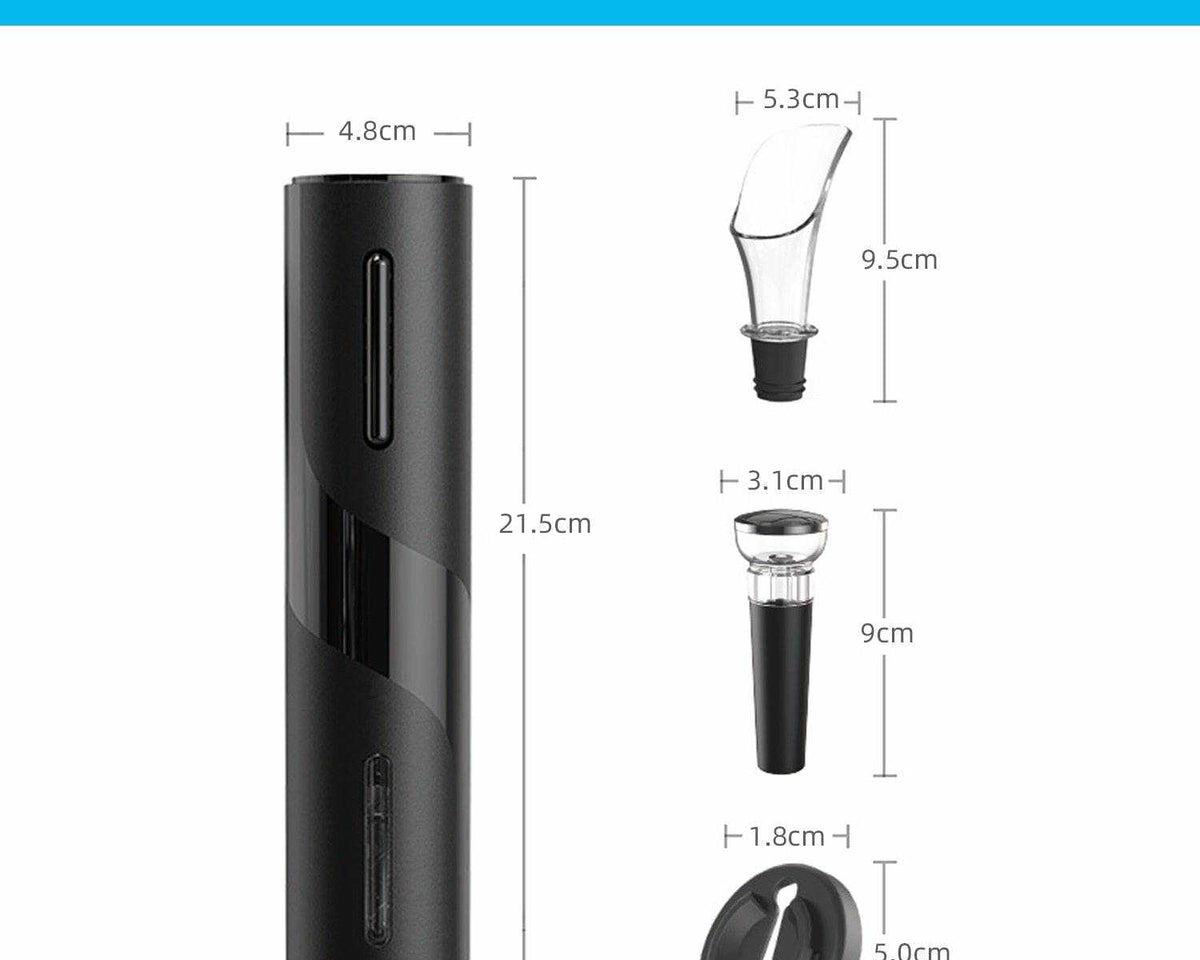 Electric Wine Opener - Effortless Corkscrew with Foil Cutter
