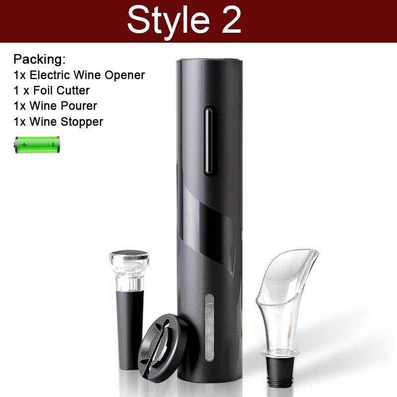Electric Wine Opener - Effortless Corkscrew with Foil Cutter